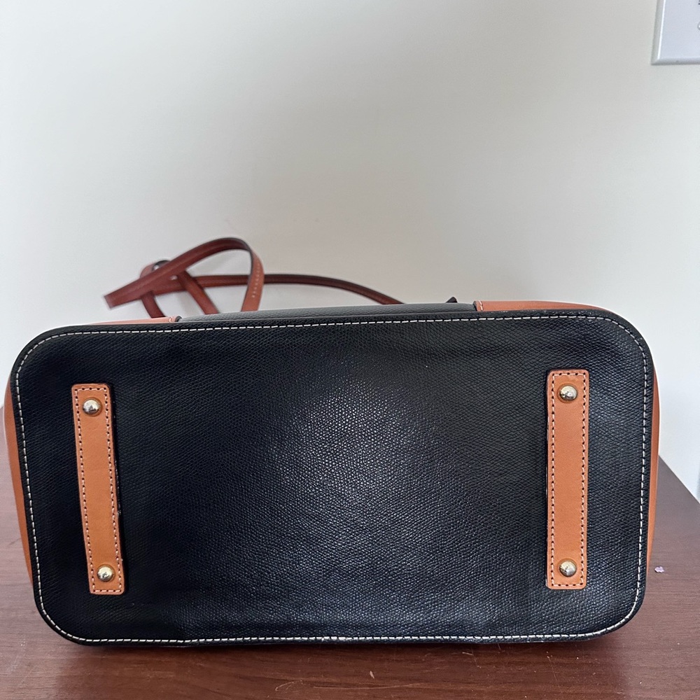 Dooney & Bourke Black and Brown Leather Tote - Picture 5 of 11